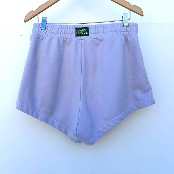 Daily Drills Set Vintage Crew Sweatshirt Super Shorts Lilac Purple Medium Large - Picture 10 of 13